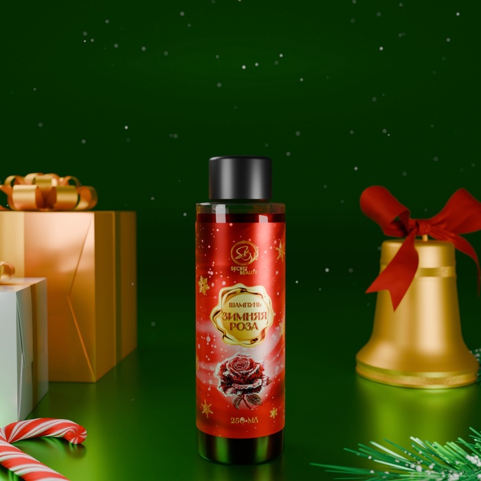 Шампунь для волос Secret Beauty, аромат зимней розы, красная серия, 250 мл - Фото 1