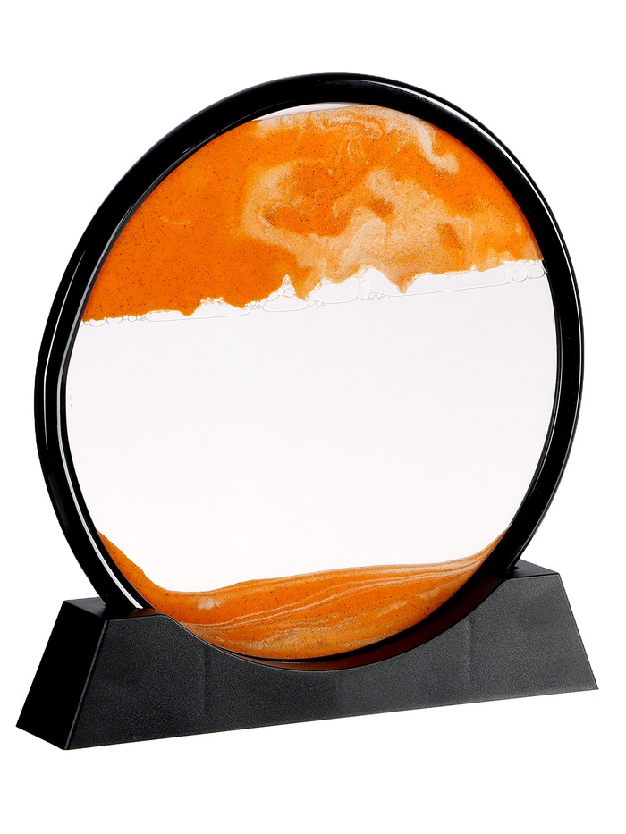 Песочные часы-картина, d=26 см, антистресс, песок оранжевый - Фото 1