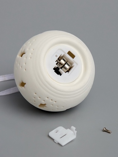 Ёлочный шар «Ёлочки», 6.9×6.9×5.9 см, 1 LED, керамика, от батареек LR44×2, свечение тёплое белое