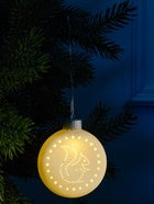 Ёлочный шар «Белка», 8.7×3.1×9.8 см, 1 LED, керамика, от батареек LR44×3, свечение тёплое белое - Фото 4