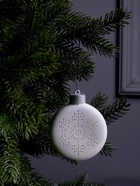 Ёлочный шар «Снежинка», 8.7×3.1×9.8 см, 1 LED, керамика, от батареек LR44×3, свечение тёплое белое - Фото 5