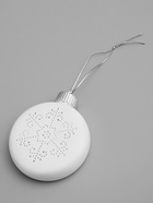 Ёлочный шар «Снежинка», 8.7×3.1×9.8 см, 1 LED, керамика, от батареек LR44×3, свечение тёплое белое - Фото 6