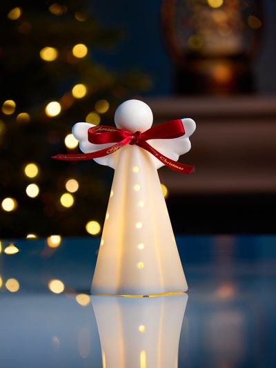 Светодиодная фигура «Ангелок» 8.2×6.2×12.8 см, 1 LED, керамика, от батареек LR44×2, свечение тёплое белое