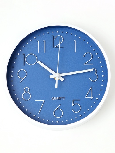 Часы настенные интерьерные «Классика», плавный ход, d=20 см, синие