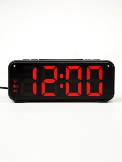 Часы электронные настольные, будильник, вибрация, от USB, от батареек 2×АА