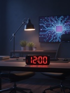 Часы электронные настольные, с будильником, вибрацией, от USB, 2 батарейки АА - фото 63215850