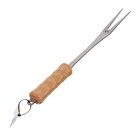 Вилка для мяса Шафран, 40 см, коррозионностойкая сталь, деревянная ручка - Фото 2