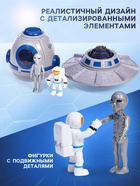 Игровой набор «Космические приключения», летающая тарелка, капсула, фигурки 2 шт., свет, звук - Фото 5