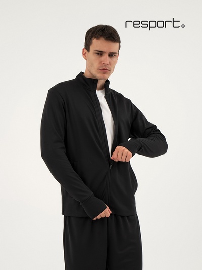 Лонгслив мужской Resport, на молнии, размер 50, чёрная