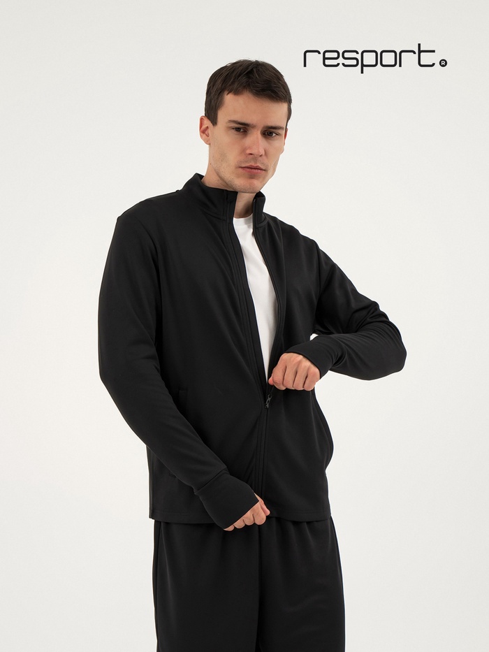 Лонгслив мужской Resport, на молнии, р. 50, цвет чёрный, базовый, с длинным рукавом - Фото 1