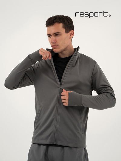 Лонгслив мужской Resport, на молнии, размер 54, серый