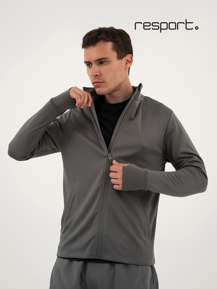 Лонгслив мужской Resport, на молнии, р. 54, цвет серый, базовый, с длинным рукавом - Фото 1