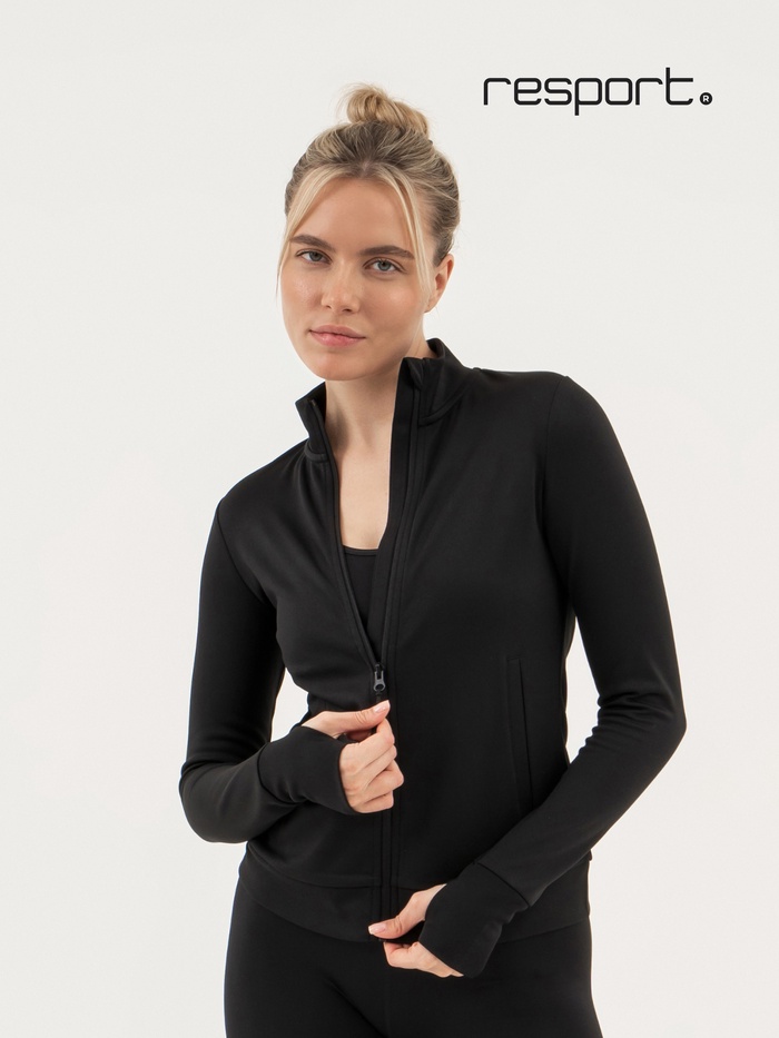 Рашгард на молнии с длинным рукавом женский Resport, размер 44, чёрный