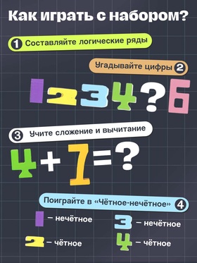 Развивающий набор «Яркие цифры», 10 цифр, 3+