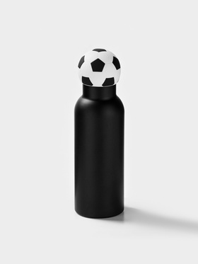 Термос «Футбольный мяч», 500 мл, сохраняет тепло 8 ч, нержавеющая сталь, чёрный