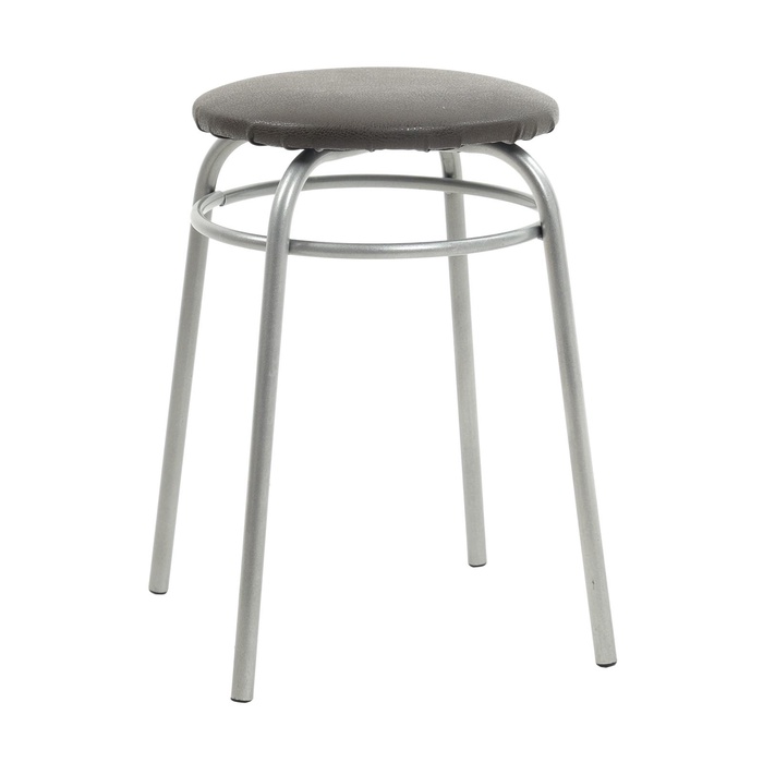 УЦЕНКА Табурет «Кольцо» Серебристый металлик/коричневый - Фото 1