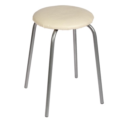 УЦЕНКА Табурет «Эконом» Серебристый металлик/молочный