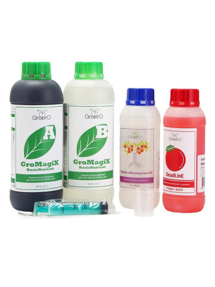 Удобрение для гидропоники "GroBro" "GroBro" набор GroMagiX BASIC Pack, 1000мл - Фото 1