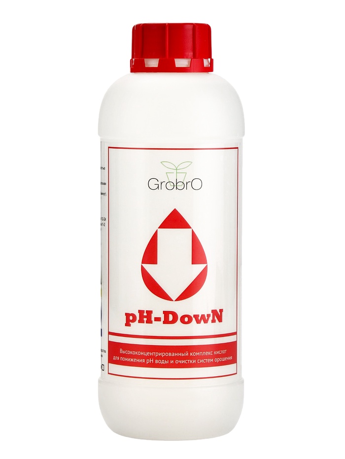 Удобрение для гидропоники "GroBro" PH DOWN, 1000мл - Фото 1