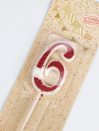 УЦЕНКА Свеча в торт на шпажке "Рубиновая коллекция", цифра 6, 5,2 см, рубиновая - фото 14704871