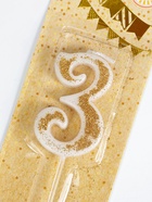 УЦЕНКА Свеча для торта "Блёстки" цифра 3, золотистая, 5,2 см - фото 14704890