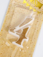 УЦЕНКА Свеча для торта "Блёстки" цифра 4, золотистая, 5,2 см - фото 14704892