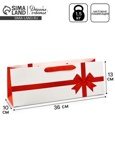 Пакет под бутылку «Бант», 36×10×13 см