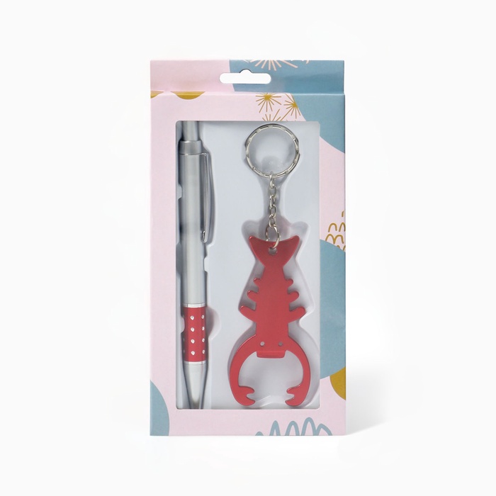 Набор подарочный 2 в 1 (ручка, брелок с открывалкой) - Фото 1