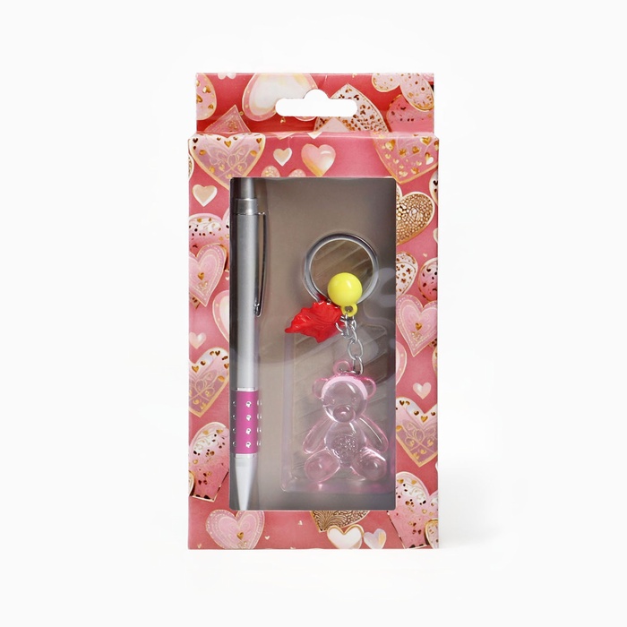 Набор подарочный 2 в 1 (ручка, брелок «Мишка») - Фото 1