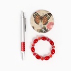 Набор подарочный 3 в 1 (ручка, резинка для волос, зеркало) - Фото 2