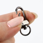 Карабин металлический, 33×12.5 мм / 10×1.25 мм, 5 шт., цвет чёрный никель - Фото 3