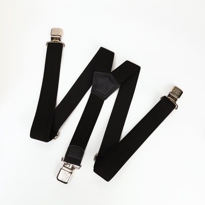 Подтяжки взрослые «Великан» для полных, ширина 3.8 см, чёрный