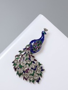 Брошь «Павлин роскошный»мини, цветная в серебре - Фото 7