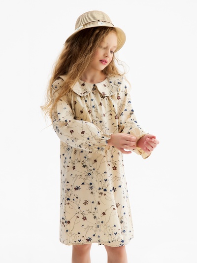 Платье для девочки KAFTAN, бежевое, рост 110 см