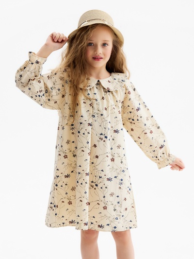 Платье для девочки KAFTAN, бежевое, рост 120 см