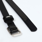Ремень женский тонкий, 110×1.3 см, прямоугольная пряжка металл, серебристая, чёрный - Фото 7