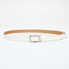 Ремень женский, ширина 1.3 см, пряжка металл, белый - Фото 3