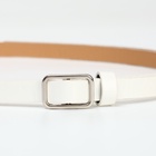 Ремень женский, ширина 1.3 см, пряжка металл, белый - Фото 4
