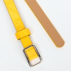 Ремень женский тонкий, 110×1.3 см, прямоугольная пряжка металл, серебристая, жёлтый - Фото 5