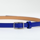 Ремень женский тонкий, 110×1.3 см, прямоугольная пряжка металл, серебристая, синий - Фото 4