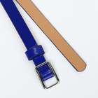 Ремень женский тонкий, 110×1.3 см, прямоугольная пряжка металл, серебристая, синий - Фото 5