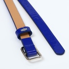 Ремень женский тонкий, 110×1.3 см, прямоугольная пряжка металл, серебристая, синий - Фото 7