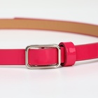 Ремень женский тонкий, 110×1.3 см, прямоугольная пряжка металл, серебристая, фуксия - Фото 4