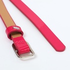 Ремень женский тонкий, 110×1.3 см, прямоугольная пряжка металл, серебристая, фуксия - Фото 7
