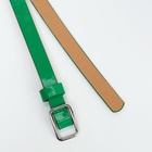 Ремень женский тонкий, 110×1.3 см, прямоугольная пряжка металл, серебристая, зелёный - Фото 7
