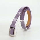 Ремень женский тонкий, 110×1.3 см, прямоугольная пряжка металл, серебристая, сиреневый - Фото 1
