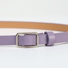 Ремень женский тонкий, 110×1.3 см, прямоугольная пряжка металл, серебристая, сиреневый - Фото 4