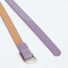 Ремень женский тонкий, 110×1.3 см, прямоугольная пряжка металл, серебристая, сиреневый - Фото 6