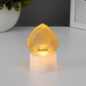 Фигурка светящаяся RISALUX «Сердце», LED-ночник, 0.3 Вт, 3.5×4×6.5 см