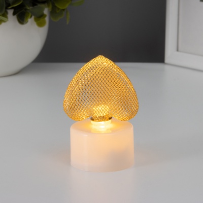 Фигурка светящаяся RISALUX «Сердце», LED-ночник, 0.3 Вт, 3.5×4×6.5 см
